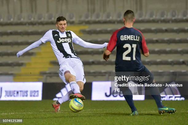 Juventus player Simone Emmanuello during the Serie C match between Juventus U23 and Gozzano on December 16, 2018 in Alessandria, Italy.
