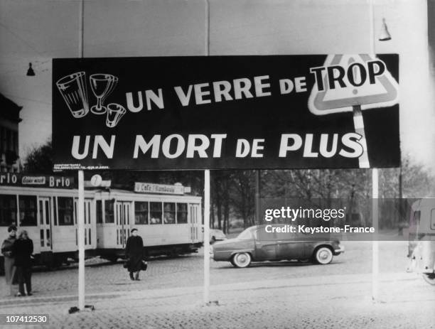 Banner With An Eloquent Slogan In North In France-Europe On December 31St 1956