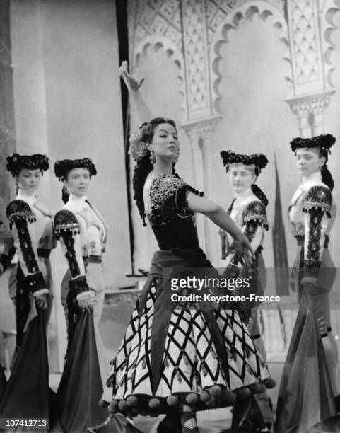 Maria Felix Playing Caroline Otero Character In La Belle Otero Movie On July 1954