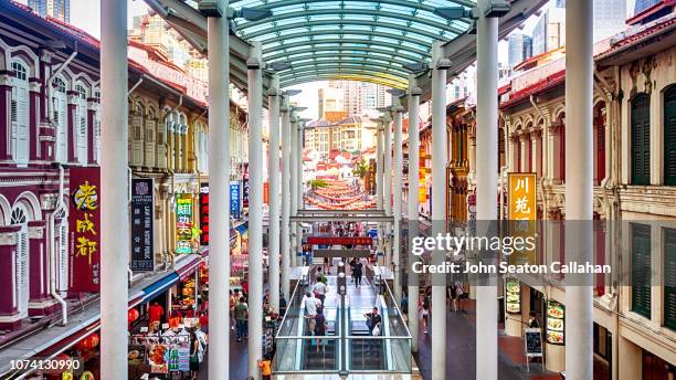 singapore, chinatown, pagoda street - singapore food stockfoto's en -beelden