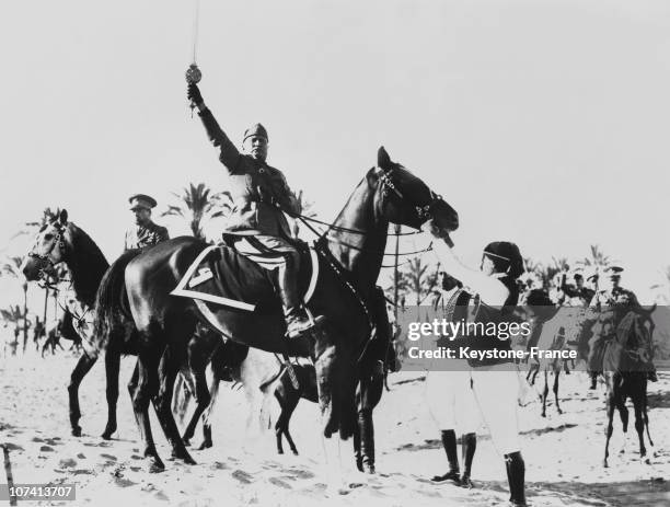 Mussolini Receiving The Islam Sword At Tripoli In Lybia On March 1937.