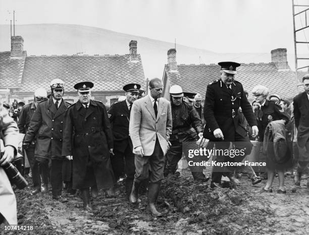 Aberfan Disaster, Prince Philip Visiting The Tragic Village At Wales In United Kingdom On October 22Nd 1966