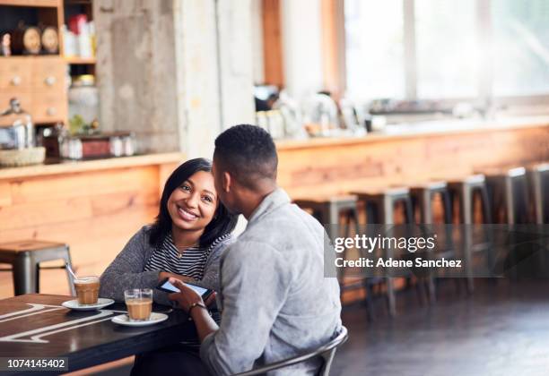 coffee dates are the best - coffee shop couple stock pictures, royalty-free photos & images