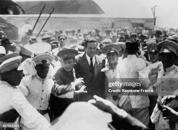 Buenos Aires Airport. Couzinet 70 Plane Arrival Piloted By Jean Mermoz On February 1933.