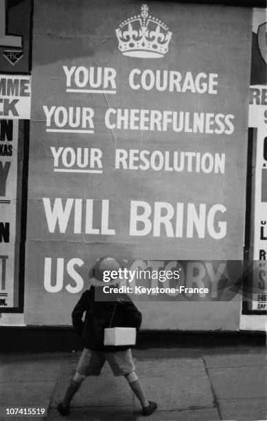 Patriotic Propaganda Poster In London On September 1939