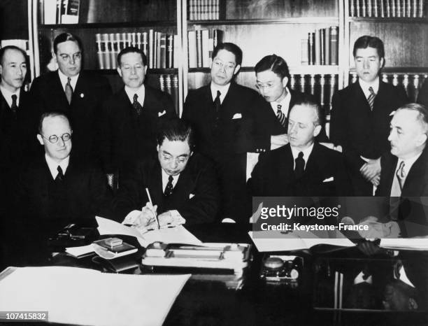 25Th Of Novembre Signing The Anti Comintern Pact In Berlin On 1936