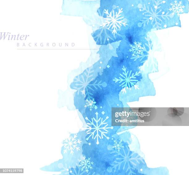 paint and snow - christmas watercolor stock illustrations