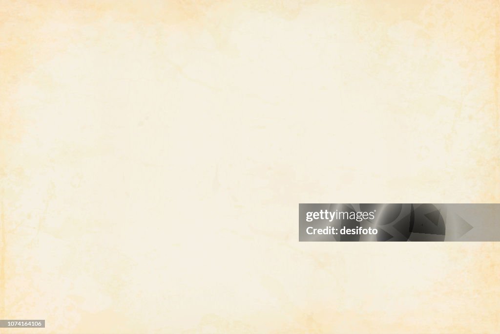 Old yellowed cream beige colored smudged effect blotched wooden, wall texture grunge vector background- horizontal - Illustration