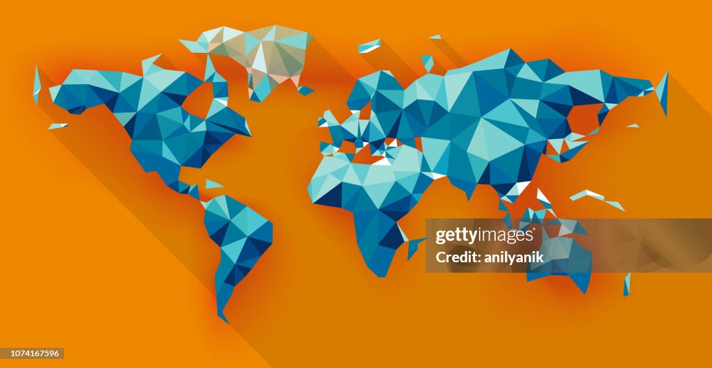 World map low poly