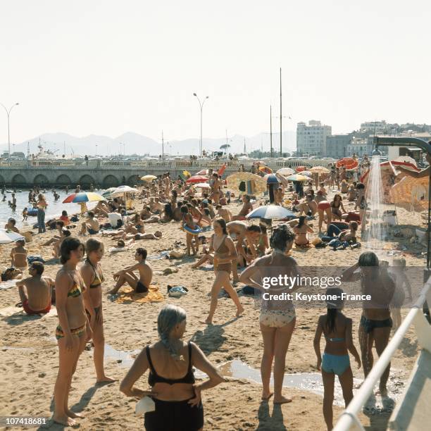 The Beach Of Cannes At France In Europe