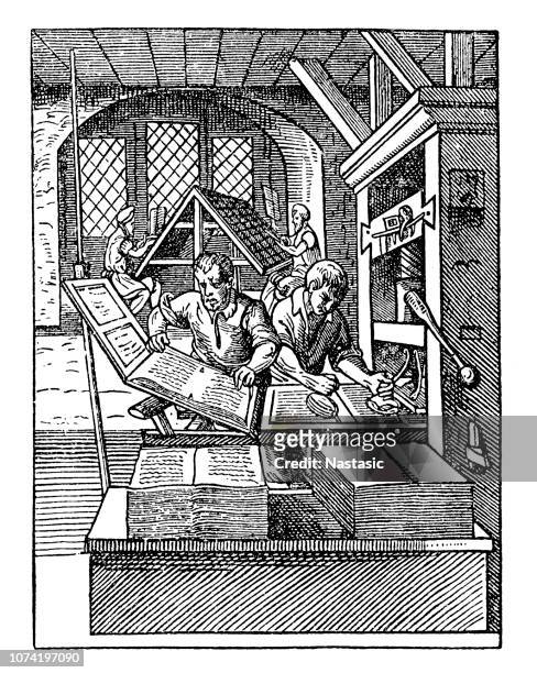 印刷工房、16 世紀 - モノプリント点のイラスト素材／クリップアート素材／マンガ素材／アイコン素材