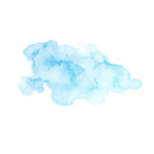 Hand painted blue watercolor texture isolated on the white background. Usable for cards, invitations and more.