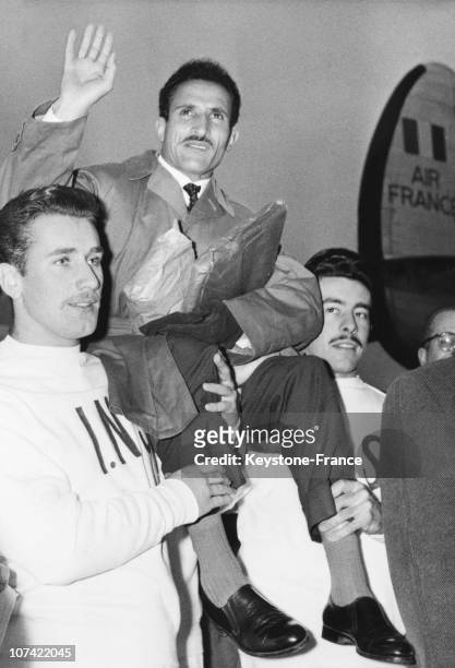 Alain Mimoun, Winner Of The Melbourne Olympic Games Marathon Race In Orly On December 9Th 1956