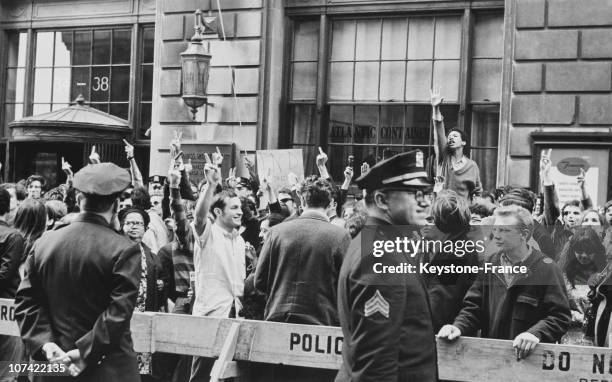 Demonstrations Against The Vietnam War At New York In Usa On Sixteen
