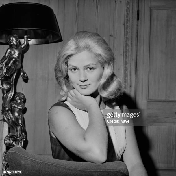 Serbian actress Beba Loncar posed in London on 15th July 1963. Beba Loncar is currently preparing for her role in the film 'The Long Ships'.