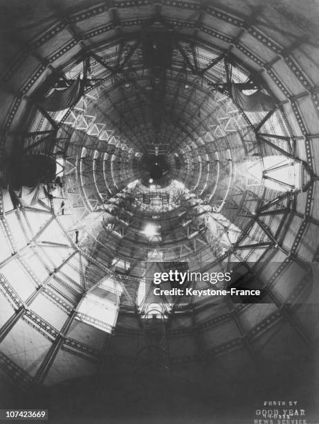 Akron, Interior Of The Framework Of The Uss Macon In Ohio In Usa