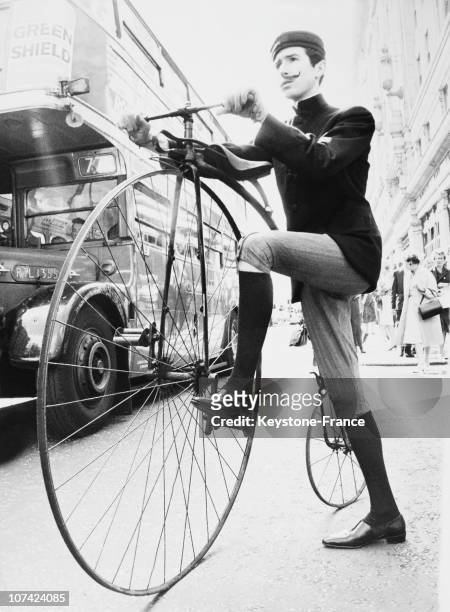 George Rutland On An Old 1883 Bicycle In London On September 1964