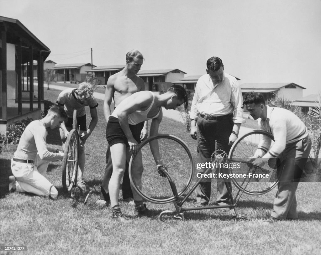 The Canadian Cyclists After Arrival At The Olympic Village In Los Angeles On July 25Th 1932