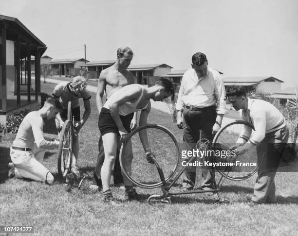 The Canadian Cyclists After Arrival At The Olympic Village In Los Angeles On July 25Th 1932