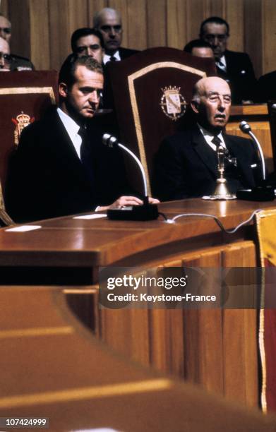 Franco And Prince Juan Carlos In Spain