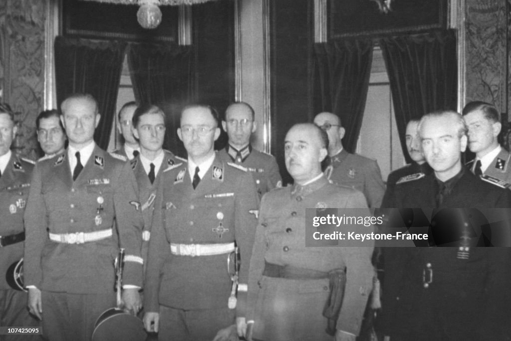 Encounter Between The General Franco And Himmler At Madrid In Sapain During The Thirties