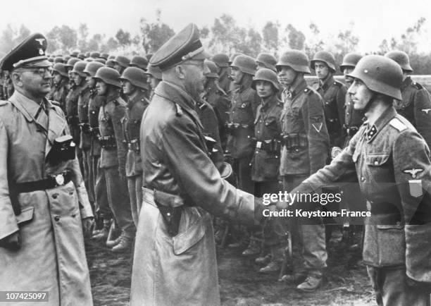 District Galicia Ss Troops Review By Himmler And Dr Wachter In Germany On June 3Rd 1944