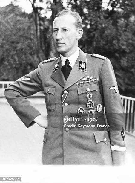 Bohemia, Portrait Of Reinhard Heydrich Nazi Protector Of Bohemia And Moravia At Moravia Bohemia In Germany On May 1942