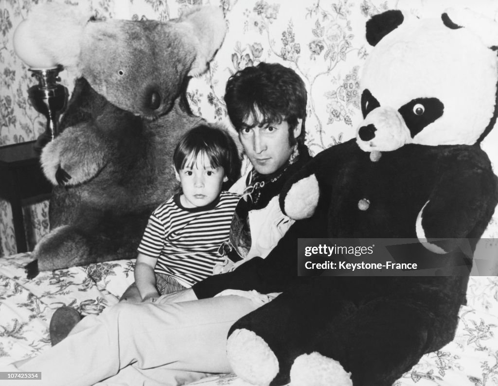 John Lennon And His Son Julian