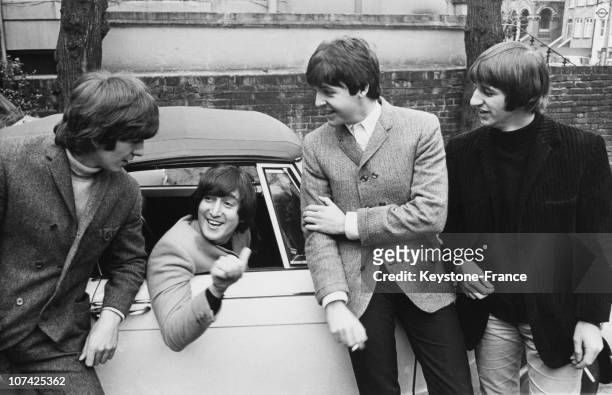 The Beatles, John Lennon In A Car After His Driving Test On February 16Th 1965