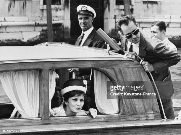 Gina Lollobrigida In A Car During The Film Festival At Venice In Italy On August 25Th 1962