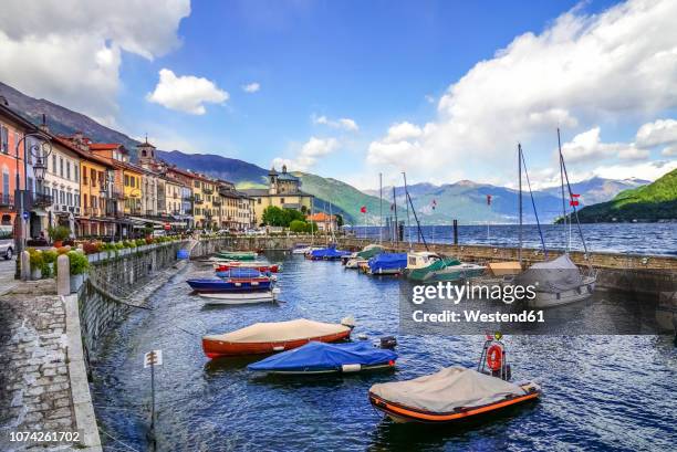 italy, piedmont, cannobio, habour - cannobio fotografías e imágenes de stock