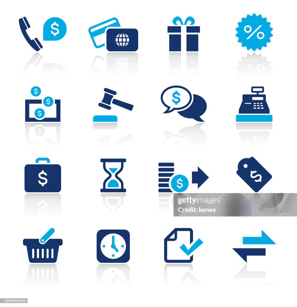 Banking and Finance Two Color Icons Set