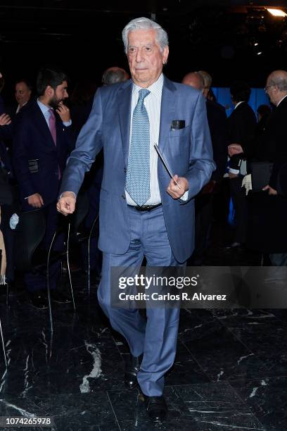 Mario Vargas Llosa attends '40 Años de Diplomacia en Democracia. Una Historia de Exito' exhibition at Casa de America on November 29, 2018 in Madrid,...