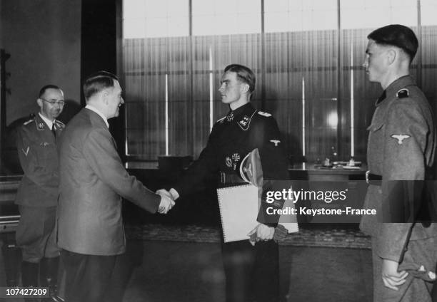 The Leibstandarte Ss Offering A Present To The Fuhrer For His Birthday In Germany On April 22Nd 1944