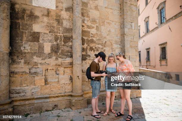 young tourists in volterra - lost generation stock pictures, royalty-free photos & images