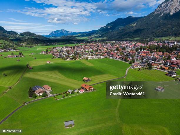 germany, bavaria, swabia, aerial view of oberstdorf - bavaria village stock pictures, royalty-free photos & images