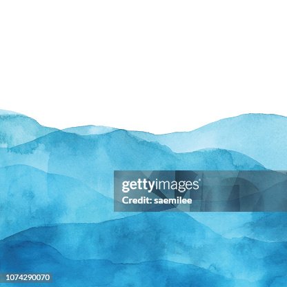 Light Blue Watercolor Background With Waves Light Blue Watercolor Background With Waves