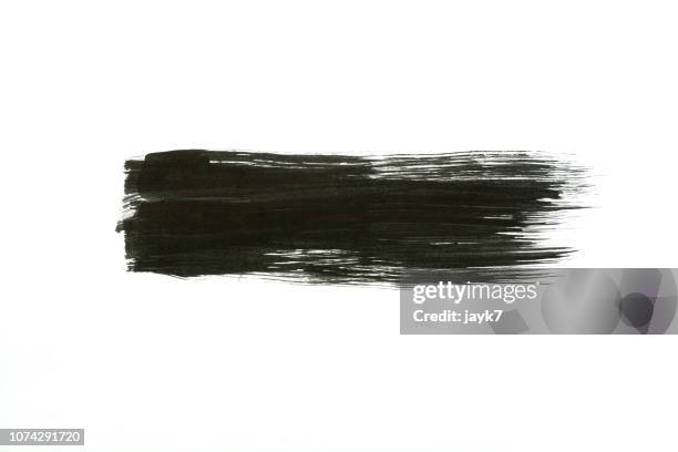 black paint - brush stroke stock-fotos und bilder
