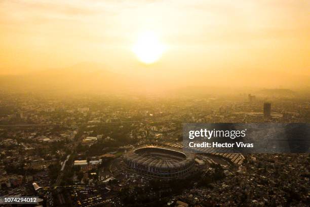 Aerial view of Azteca stadium prior the final second leg match between Cruz Azul and America as part of the Torneo Apertura 2018 Liga MX at Azteca...