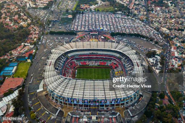 Aerial view of Azteca stadium prior the final second leg match between Cruz Azul and America as part of the Torneo Apertura 2018 Liga MX at Azteca...