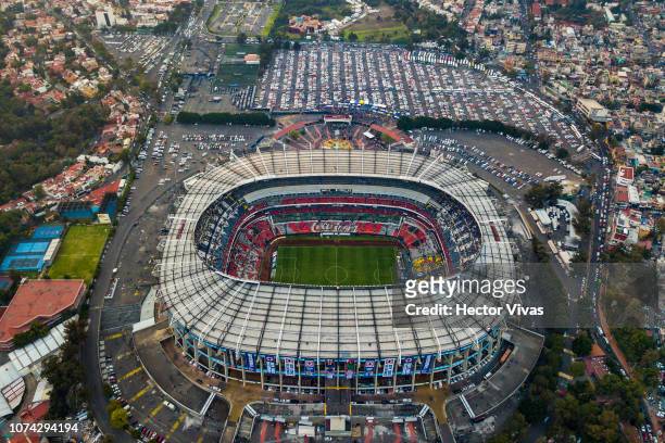 Aerial view of Azteca stadium prior the final second leg match between Cruz Azul and America as part of the Torneo Apertura 2018 Liga MX at Azteca...