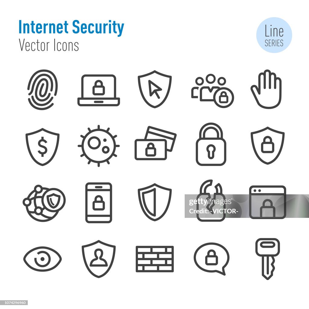 Internet Security Icons - Vector Line Series