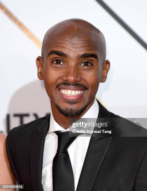 Mo Farah attends the 2018 BBC Sports Personality Of The Year at The Vox Conference Centre on December 15, 2018 in Birmingham, England.