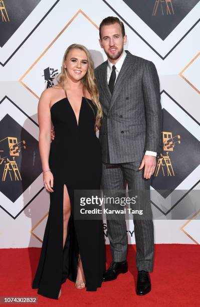 Harry Kane and Katie Goodland attend the 2018 BBC Sports Personality Of The Year at The Vox Conference Centre on December 15, 2018 in Birmingham,...