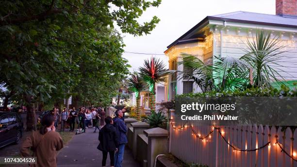 Houses on Franklin Road are lit with Christmas lights and decorations on December 15, 2018 in Auckland, New Zealand. It is the 25th year Franklin...