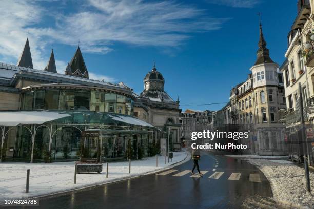 The snow covered town of Spa in Belgium on December 16, 2018.