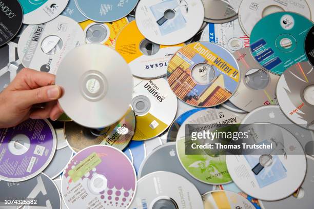 In this Photo Illustration CDs with software on December 17, 2018 in Berlin, Germany.