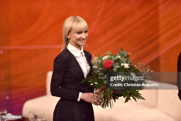 Aljona Savchenko attends the TV show 'Menschen 2018 - der ZDF Jahresrueckblick' at Phoenixhof on December 17, 2018 in Hamburg, Germany.