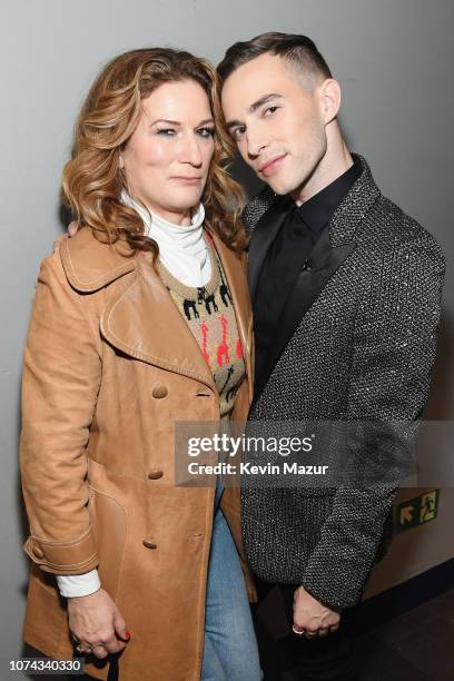 Ana Gasteyer and Adam Rippon pose backstage during Full Frontal With Samantha Bee Presents Christmas On I.C.E. At PlayStation Theater on December 17,...