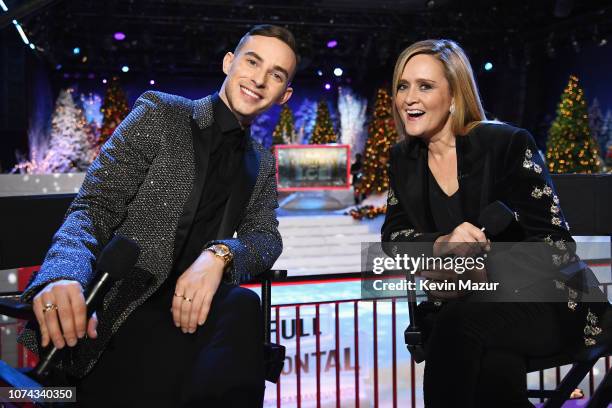 Adam Rippon and Samantha Bee pose during Full Frontal With Samantha Bee Presents Christmas On I.C.E. At PlayStation Theater on December 17, 2018 in...